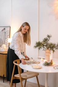 Okrągły biały stół do jadalni Marckeric Oda, ⌀ 110 cm