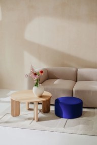 Niebieski wełniany puf Folk – noo.ma