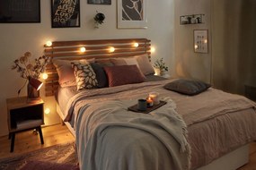 Ciemnoszare elastyczne prześcieradło lniane Linen Tales, 180x200 cm