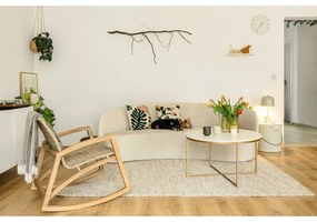Biało-naturalna niska komoda w dekorze dębu 165x78 cm Arista – Teulat