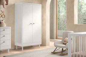 Biała szafa dziecięca z litego drewna bukowego 100x190x55 cm Forrest – Vipack