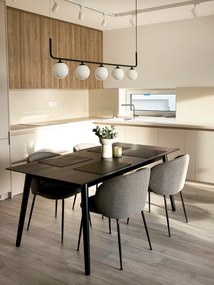 Czarna mata stołowa z imitacji skóry ZicZac Troja Rectangle, 33x45 cm