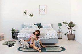 Jasnoszary pled z domieszką bawełny Euromant Ruby, 140x180 cm