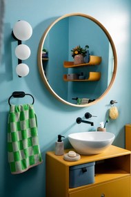 Matowy czarny ścienny uchwyt na ręczniki ze stali nierdzewnej Wenko Orea Ring Turbo-Loc®