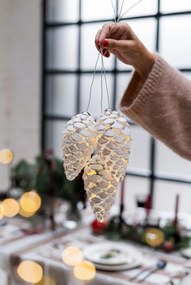 Biała wisząca świąteczna dekoracja świetlna ø 7 cm Celina – Sirius