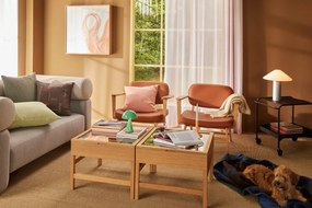 Pomarańczowy fotel z imitacji skóry Hübsch Haze