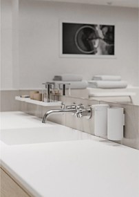 Biały ścienny metalowy dozownik do mydła 200 ml Rim − Zone