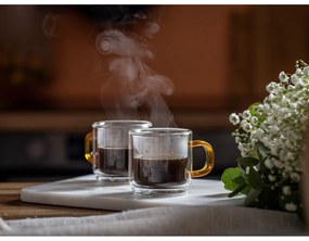 Zestaw 2 kubków z podwójnymi ściankami Vialli Design Amber, 80 ml