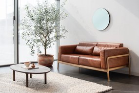 Brązowy stolik z litego drewna dębowego 65x120 cm Mu – Gazzda