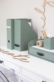 Zielony kartonowy organizer na dokumenty Archie Canvas Paper Laminate – Bigso