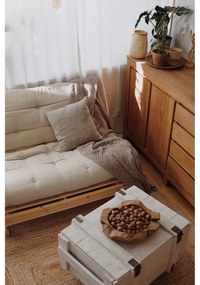 Sofa rozkładana z beżowym lnianym obiciem Karup Design Roots Raw/Linen