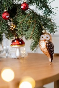 Szklana ozdoba świąteczna wykonana ręcznie 13 cm Owl – Sass &amp; Belle