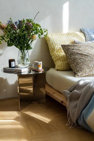 Żółto-biała pościel jednoosobowa z kory 140x200 cm Bæk&amp;Bølge – JUNA