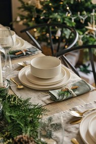 18-częściowy zestaw kremowych naczyń z kamionki Bonami Selection Malia