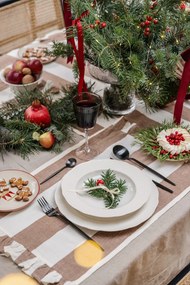 Kremowe kamionkowe talerze deserowe ze świątecznym motywem zestaw 2 szt. ø 16 cm Yule – Bloomingville