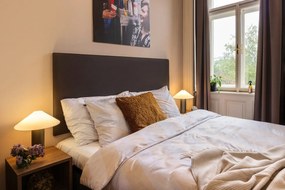 Jasnoszary pled z domieszką bawełny Euromant Ruby, 140x180 cm