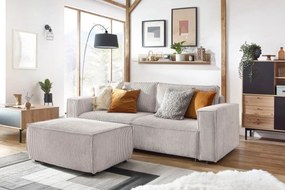 Beżowy sztruksowy puf Nihad – Bobochic Paris