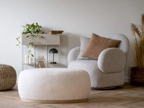 Biały puf z materiału bouclé Manhattan – House Nordic
