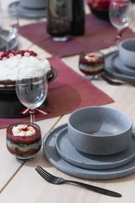 18-częściowy zestaw szarych naczyń z kamionki Bonami Selection Malia