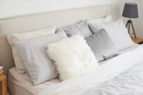 Jasnoszara lniana poszewka na poduszkę Linen Tales, 70x90 cm