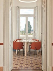 Czerwone tapicerowane fotele jadalniane zestaw 2 szt. Mogi – Teulat