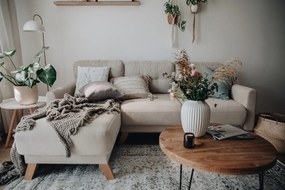 Beżowy rozkładany narożnik Bonami Selection Pop