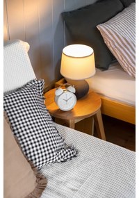 Ciemnobrązowa lampa stołowa z ceramiki i tkaniny Trio Martin, wys. 29 cm