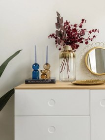 Beżowożółty szklany świecznik Crystal Art – PT LIVING