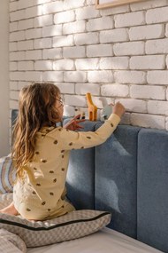 Niebieskie łóżko kontynentalne ze schowkiem 180x200 cm Elva Bold Line – Bonami Selection