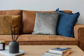 Niebieska bawełniana poduszka dekoracyjna Tiseco Home Studio Waffle, 45x45 cm