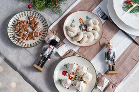 Kremowy kamionkowy talerz deserowy ze świątecznym motywem ø 16 cm Jolly – Bloomingville