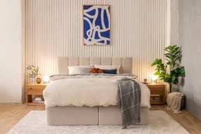 Szaro-beżowa pościel dwuosobowa z bawełny renforcé z prześcieradłem 4-częściowa 200x220 cm – Mila Home