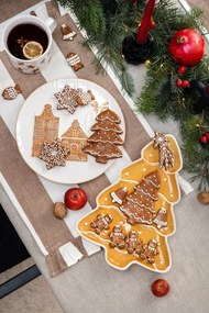 Biały ceramiczny kubek ze świątecznym motywem 500 ml Gingerbread – Dakls