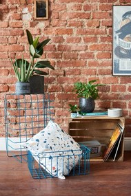 Zestaw 3 niebieskich koszyków Hübsch Wire Azul