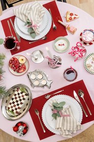 Biały kamionkowy talerz deserowy ze świątecznym motywem ø 16 cm Yule – Bloomingville