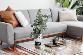 Czarno-biały porcelanowy wazon Mauro Ferretti Pot Face