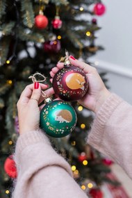 Szklana bombka wykonana ręcznie ø 6 cm Woodland Hedgehog – Sass &amp; Belle