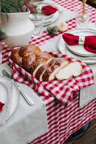 Lniany obrus 140x250 cm Red Gingham – Linen Tales