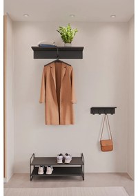 Czarny stalowy regał na buty 33x33x80 cm A-Shoe – Zone