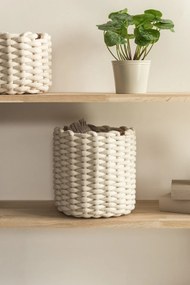 Tekstylny koszyk ø 25x25 cm Peach Skin Round M – Bigso