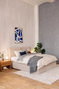 Szaro-beżowa pościel dwuosobowa z bawełny renforcé z prześcieradłem 4-częściowa 200x220 cm – Mila Home