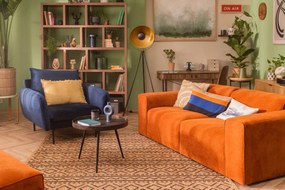 Pomarańczowa sztruksowa sofa modułowa Scandic Sting
