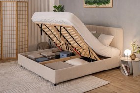 Beżowy tekstylny pojemnik z pokrywką 35x26x19 cm Soft Storage – Bigso