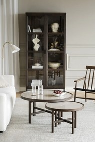 Brązowa witryna z litego drewna dębowego 95x195 cm Everett – Rowico