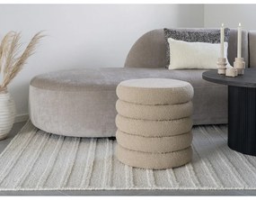 Beżowy puf z materiału bouclé Brooklyn – House Nordic