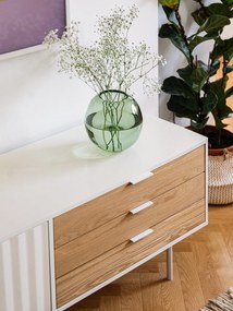 Biało-naturalna szafka pod TV w dekorze dębu 180x52 cm Sierra – Teulat