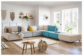 Niebieski sztruksowy podnóżek Nihad modular – Bobochic Paris