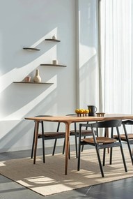 Brązowa półka z litego drewna dębowego 70 cm Mu – Gazzda