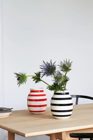 Czarno-biały kamionkowy wazon Kähler Design Omaggio, wys. 20 cm