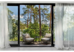 Beżowy fotel ogrodowy z metalową konstrukcją Kave Home Mareluz
